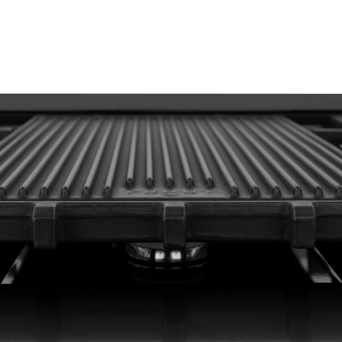ZLINE Autograph Edition 48 in. Legacy Gas Rangetop with 7 Burners and Porcelain Cooktop in Black Stainless Steel with Champagne Bronze Accents (RTBZ-48-CB)