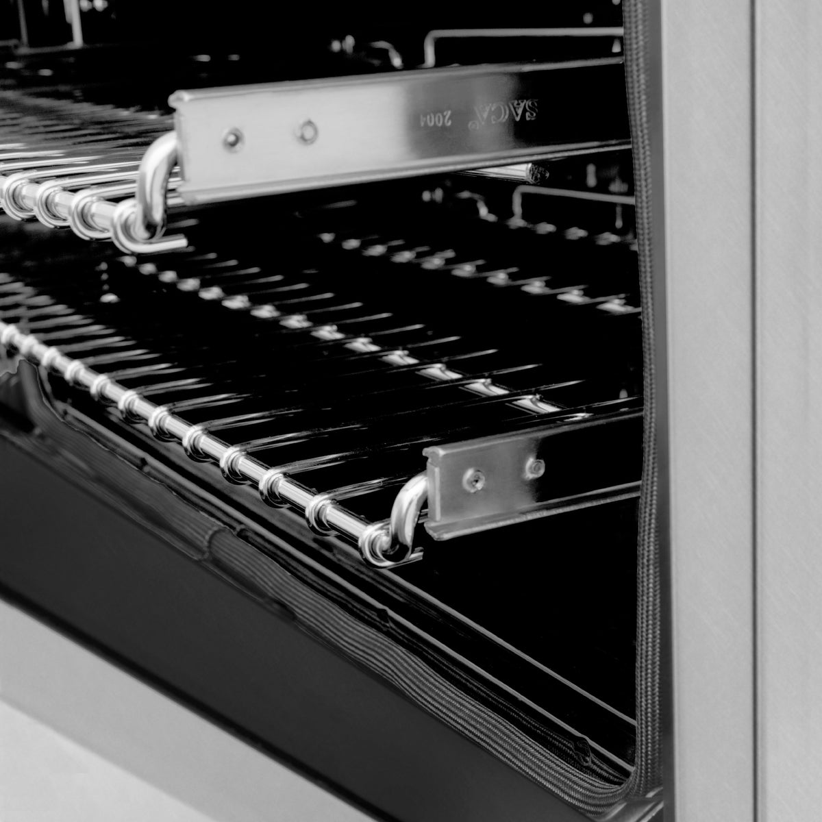 ZLINE Autograph Edition 48 in. 6.0 cu. ft. Legacy Dual Fuel Range with 7 Burner Gas Cooktop and 2 Electric Ovens in Satin Stainless Steel and Champagne Bronze Accents (RASZ-SN-48-CB)