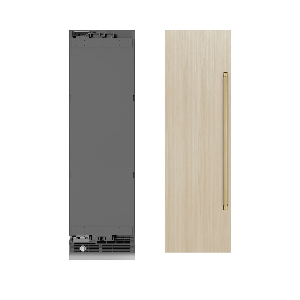 ZLINE Autograph Edition 24 in. 12.4 cu. ft. Panel Ready Column Freezer with Graphite Gray Interior and Champagne Bronze Accents (RBCFVZ-24-CB)