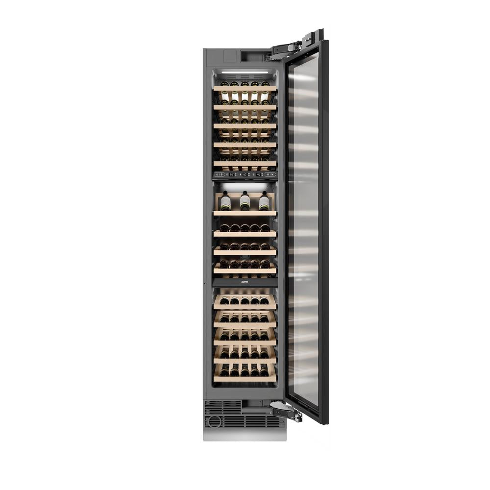 ZLINE 18 in. 9.0 cu. ft. Triple Zone 68 Bottle Panel Ready Right Hinge Column Wine Cooler (RBCWVR-18)