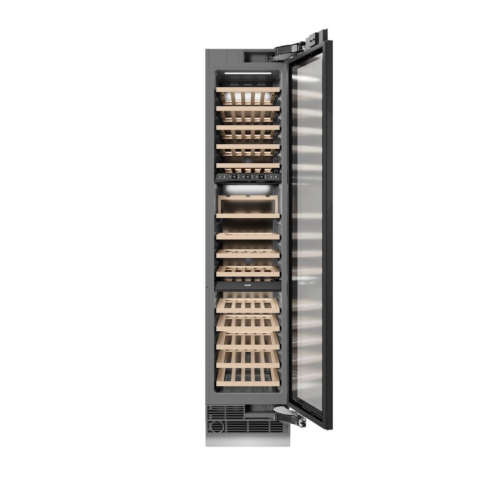 ZLINE 18 in. 9.0 cu. ft. Triple Zone 68 Bottle Panel Ready Right Hinge Column Wine Cooler (RBCWVR-18)