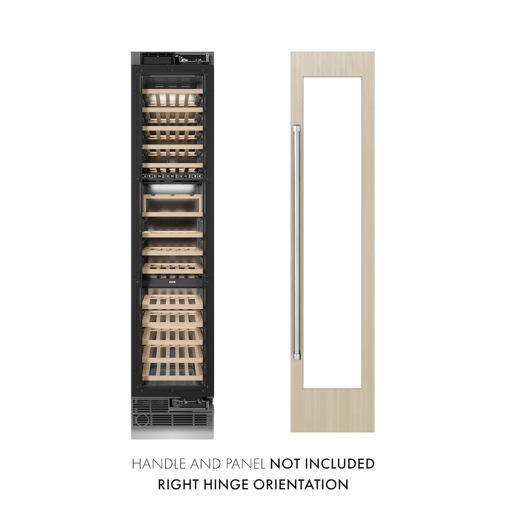 ZLINE 18 in. 9.0 cu. ft. Triple Zone 68 Bottle Panel Ready Right Hinge Column Wine Cooler (RBCWVR-18)