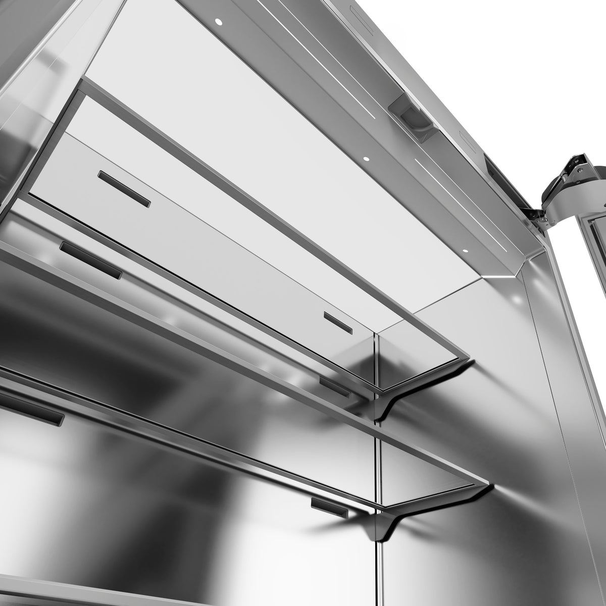 ZLINE Autograph Edition 36 in. 19.6 cu. ft. Panel Ready French Door Built-In Bottom Freezer Refrigerator with Water Dispenser and Ice Maker with Stainless Steel Interior and Polished Gold Accents (SRBIVZ-36-G)