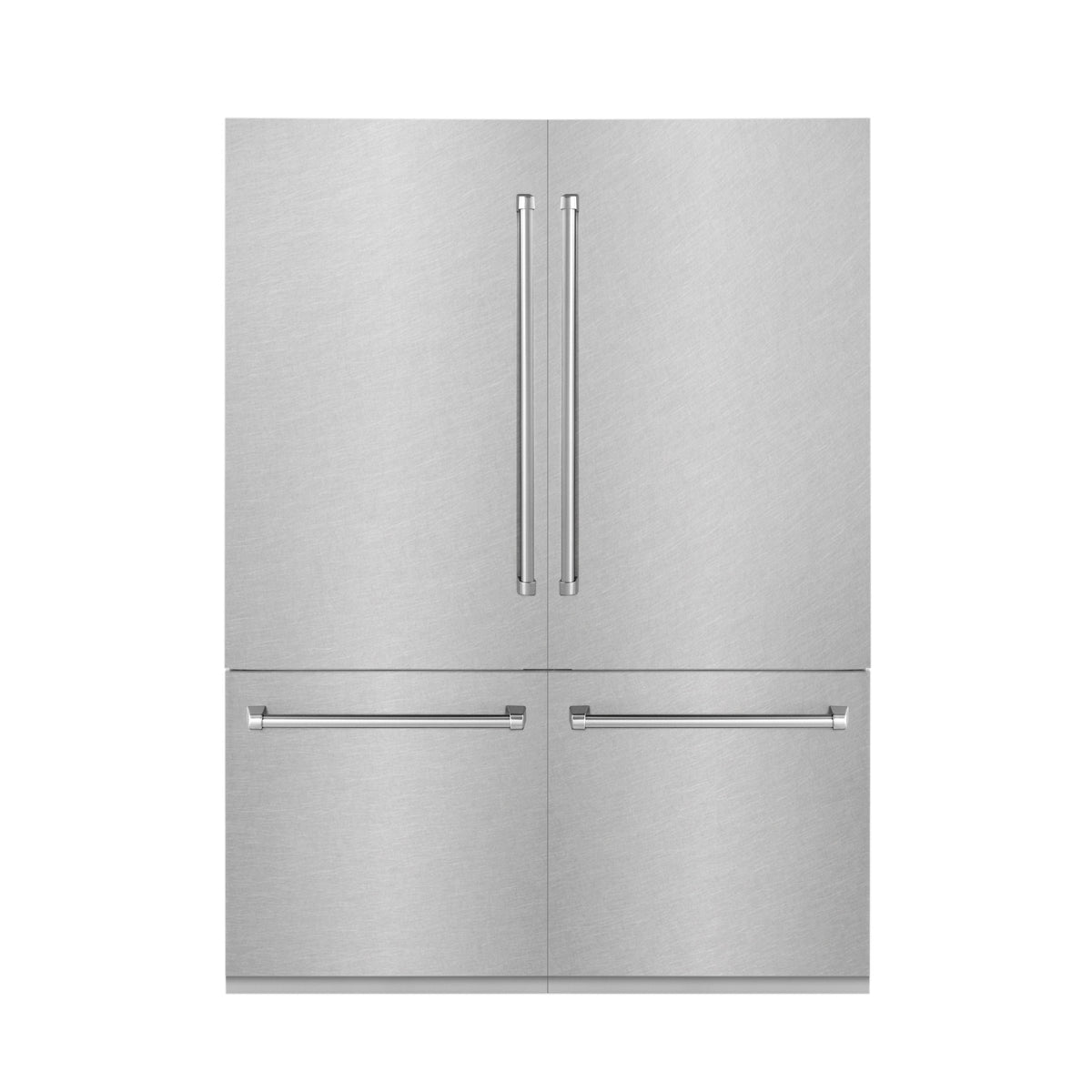 ZLINE 60 in. 32.2 cu. ft. French Door Built-In Bottom Freezer Refrigerator with Water Dispensers and Ice Makers in Satin Stainless Steel (RBIV-SN-60)