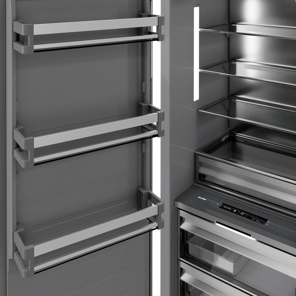 ZLINE 24 in. 12.4 cu. ft. Column Freezer in Stainless Steel with Graphite Gray Interior (RCFV-304-24)