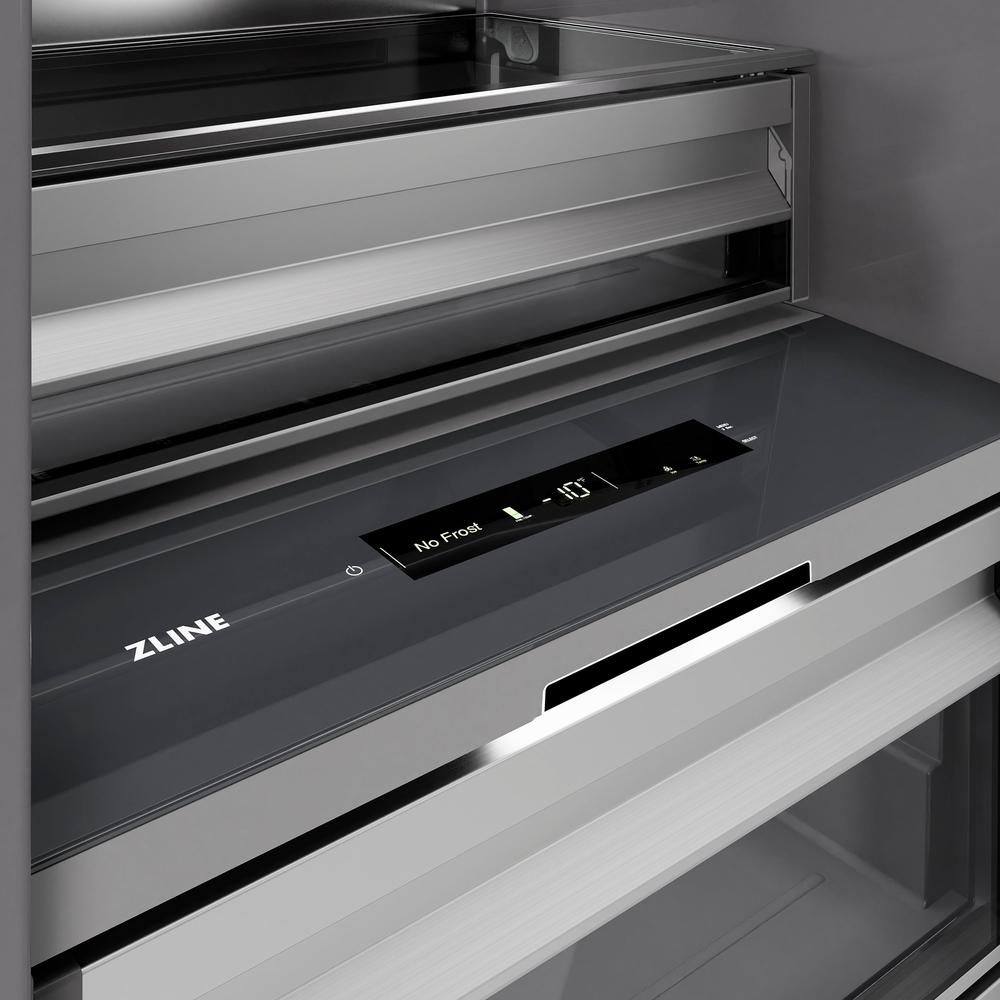 ZLINE 24 in. 12.4 cu. ft. Column Freezer in Stainless Steel with Graphite Gray Interior (RCFV-304-24)