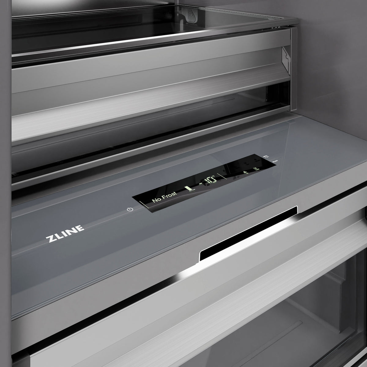 ZLINE 18 in. 8.6 cu. ft. Left Hinge Column Freezer in Stainless Steel with Graphite Gray Interior (RCFVL-304-18)