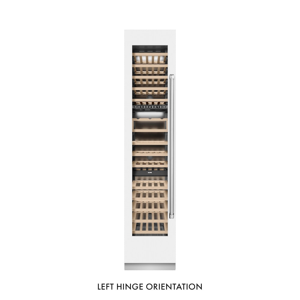 ZLINE 18 in. 9.0 cu. ft. Triple Zone 68 Bottle Left Hinge Column Wine Cooler in White Matte (RCWVL-WM-18)
