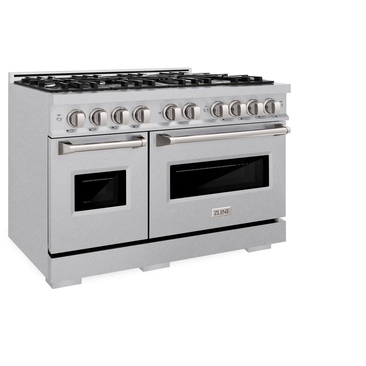 ZLINE 48 in. 6.7 cu. ft. Classic Double Oven Dual Fuel Range with 8 Burner Gas Cooktop in Satin Stainless Steel (CDRS-48)