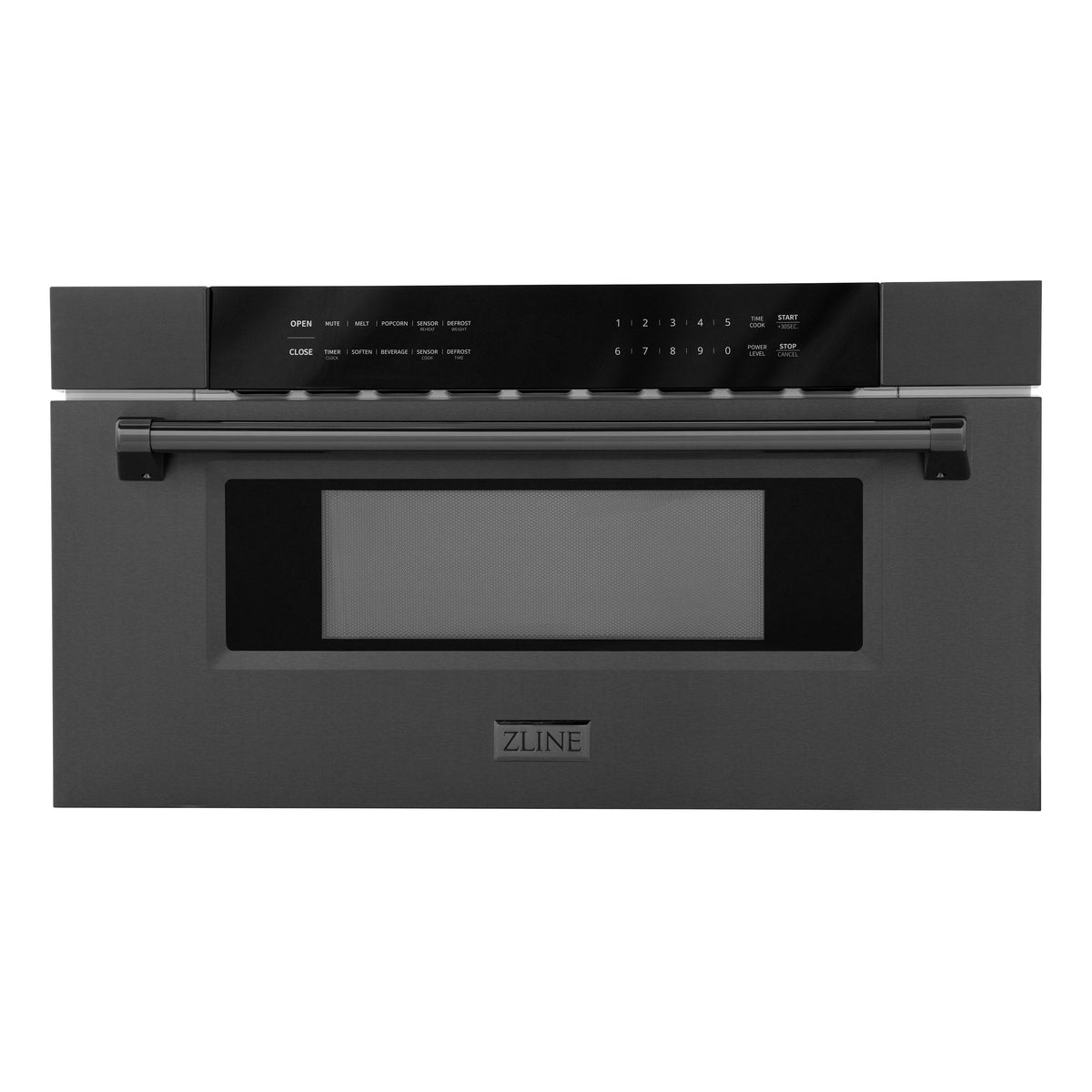 ZLINE 30" Microwave Drawer in Black Stainless Steel with Traditional Handle (MWD-30-BS)