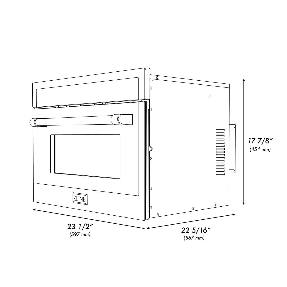 ZLINE 24" 1.6 cu ft. Built-in Convection Microwave Oven in Stainless Steel with Speed and Sensor Cooking (MWO-24)
