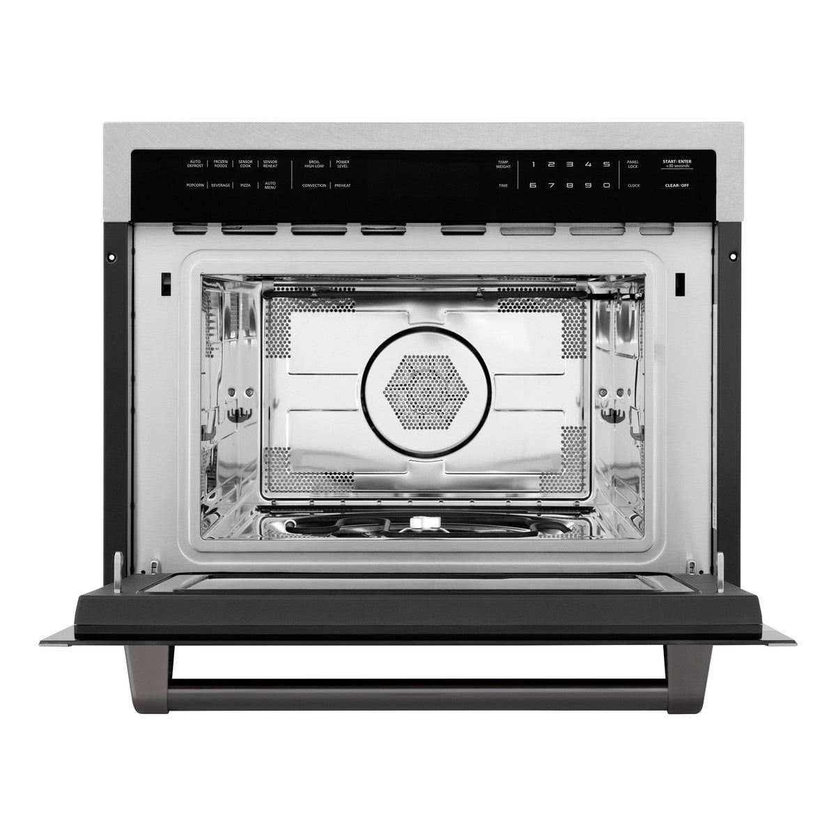 ZLINE Autograph Edition 24 in. 1.6 cu ft. Built-in Convection Microwave Oven in Satin Stainless Steel with Matte Black Accents (MWOZ-24-SS-MB)