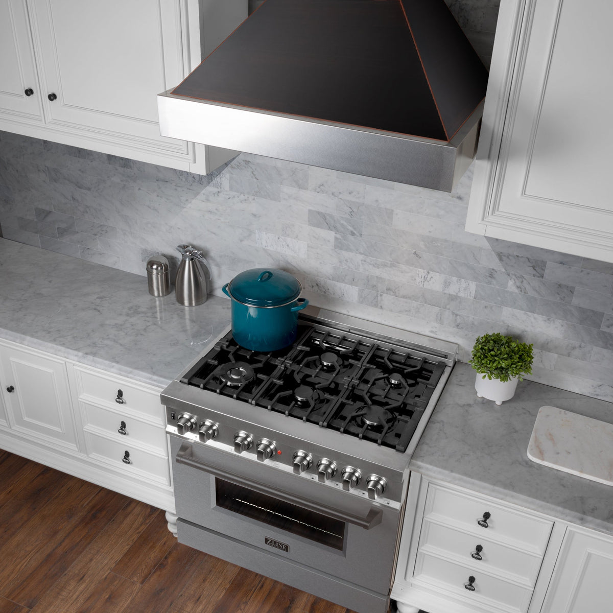 30" Ducted Fingerprint Resistant Stainless Steel Range Hood with Oil Rubbed Bronze Shell (8654ORB-30)