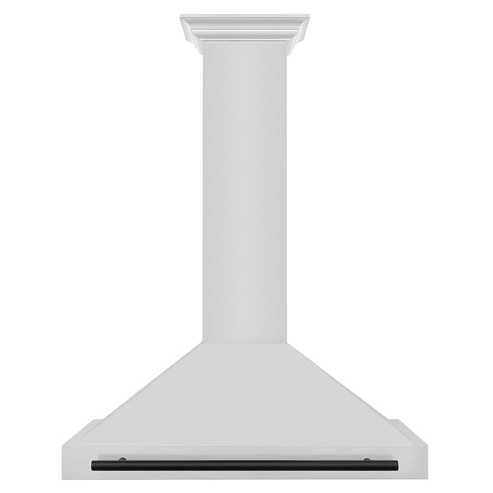 ZLINE 36 in.Autograph Edition Convertible Stainless Steel Range Hood with Stainless Steel Shell and Matte Black Accents (KB4STZ-36-MB)