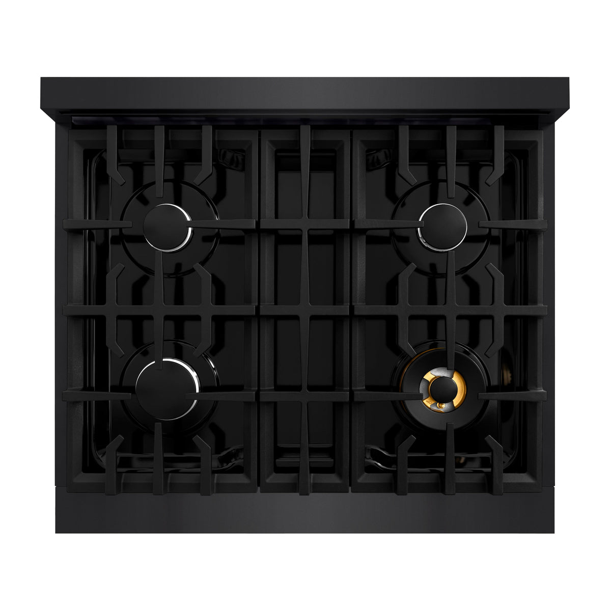 ZLINE 30 in. 4.2 cu. ft. Select Dual Fuel Range with 4 Burner Gas Cooktop and Electric Convection Oven in Black Stainless Steel (HDRB-30)