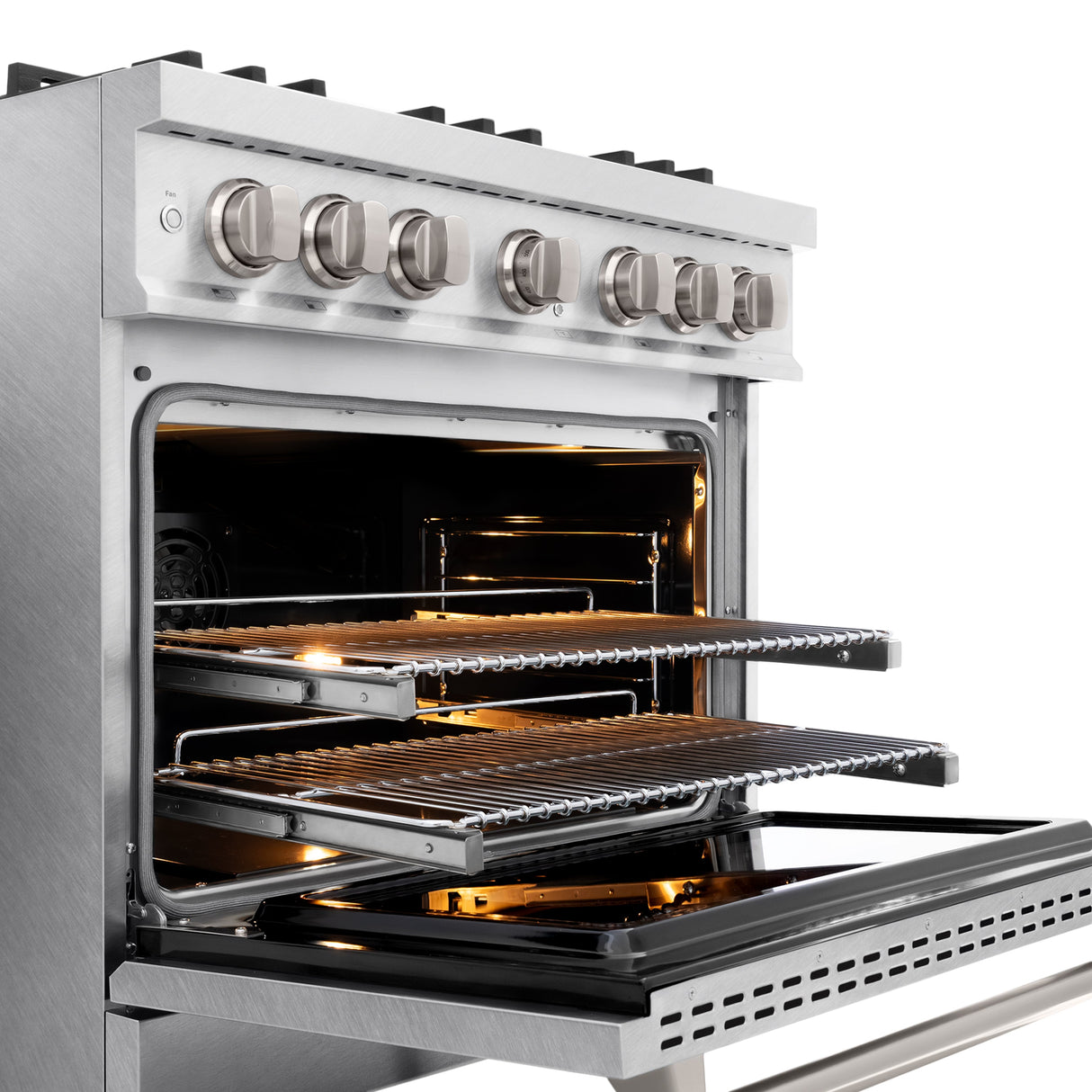 ZLINE 36 in. 5.2 cu. ft. Select Dual Fuel Range with 6 Burner Gas Cooktop and Electric Convection Oven in Satin Stainless Steel (HDRS-36)