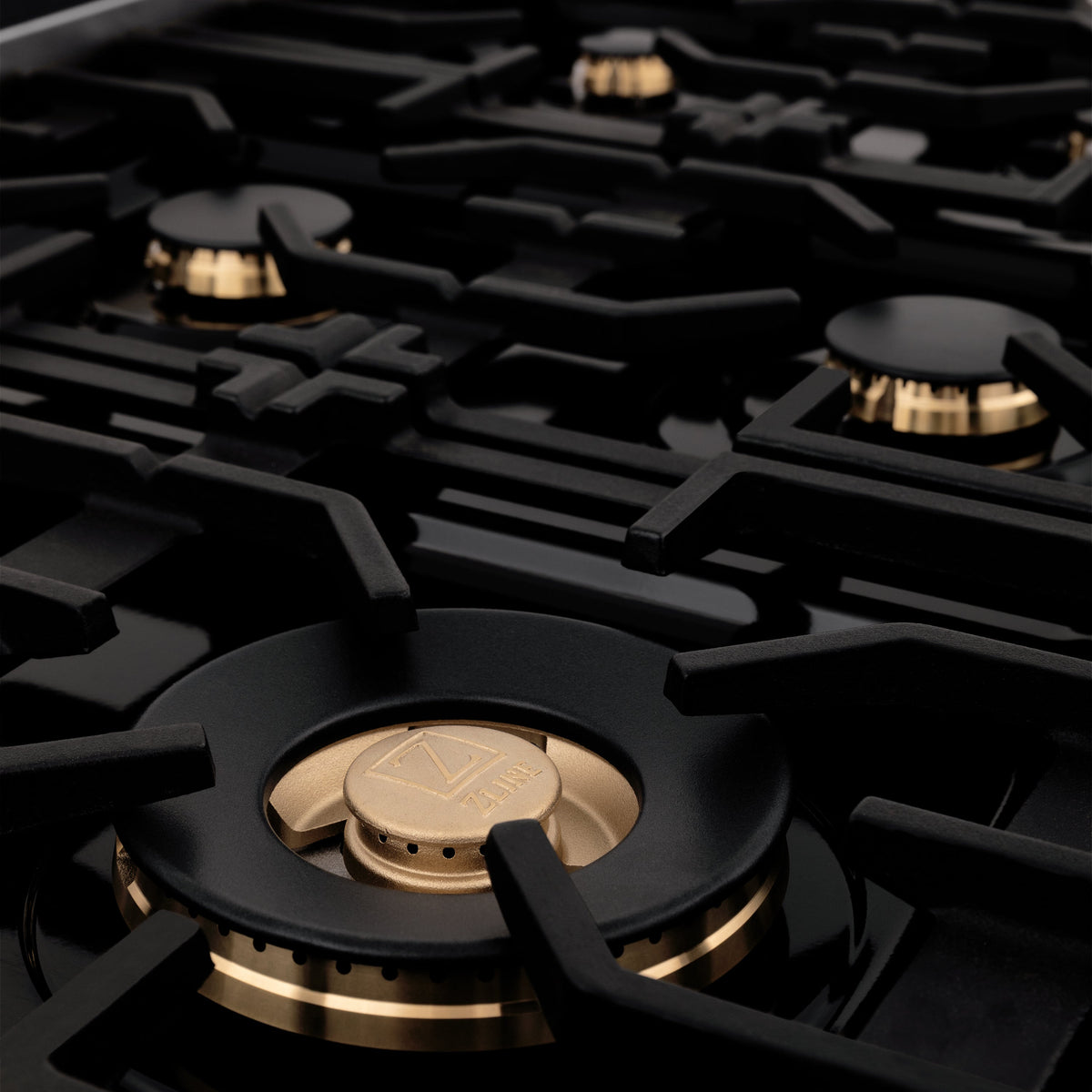 ZLINE Autograph Edition 36 in. 4.6 cu. ft. Legacy Dual Fuel Range with 6 Burner Gas Cooktop and Electric Convection Oven in Stainless Steel with White Matte Door and Polished Gold Accents (RAZ-WM-36-G)