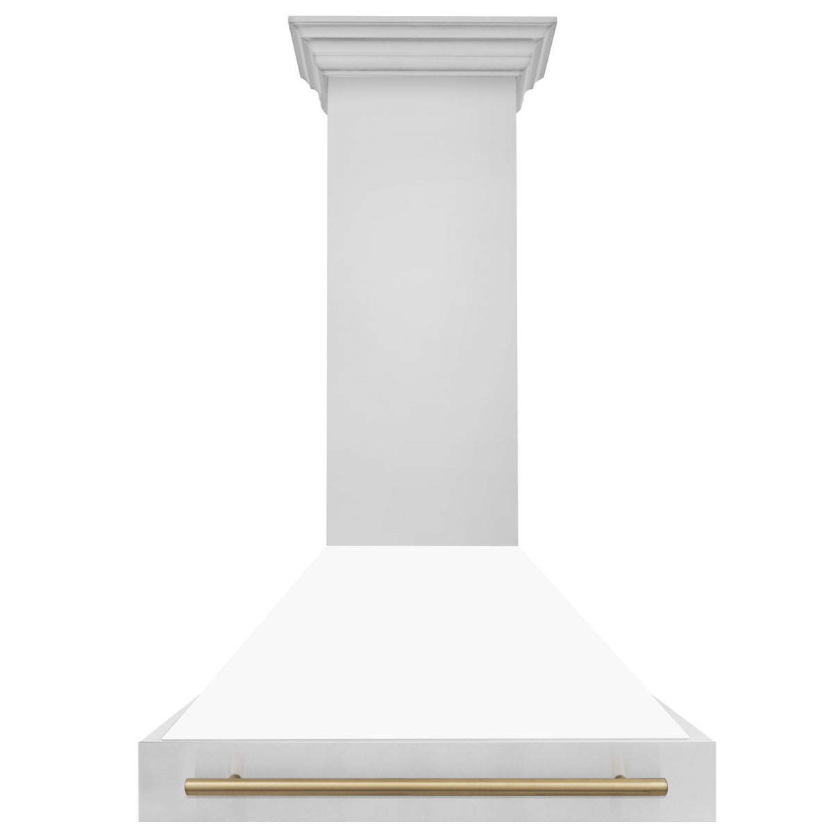 ZLINE Autograph Edition 36" Stainless Steel Range Hood with White Matte Shell and Champagne Bronze Handle (8654STZ-WM36-CB)