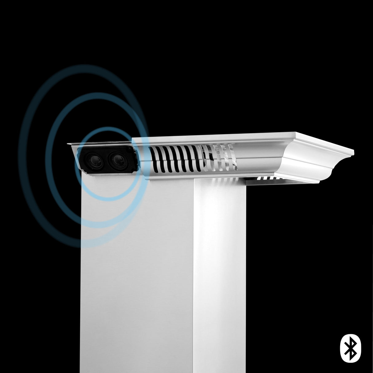 24" ZLINE CrownSound™Ducted Vent Wall Mount Range Hood in Stainless Steel with Built-in Bluetooth Speakers (KBCRN-BT-24)