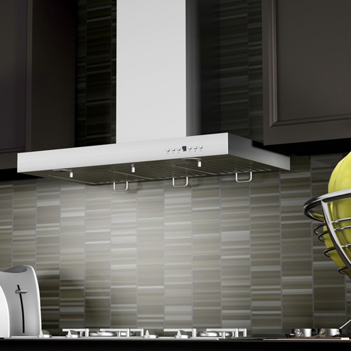 ZLINE 36" Convertible Vent Wall Mount Range Hood in Stainless Steel with Crown Molding (KECRN-36)