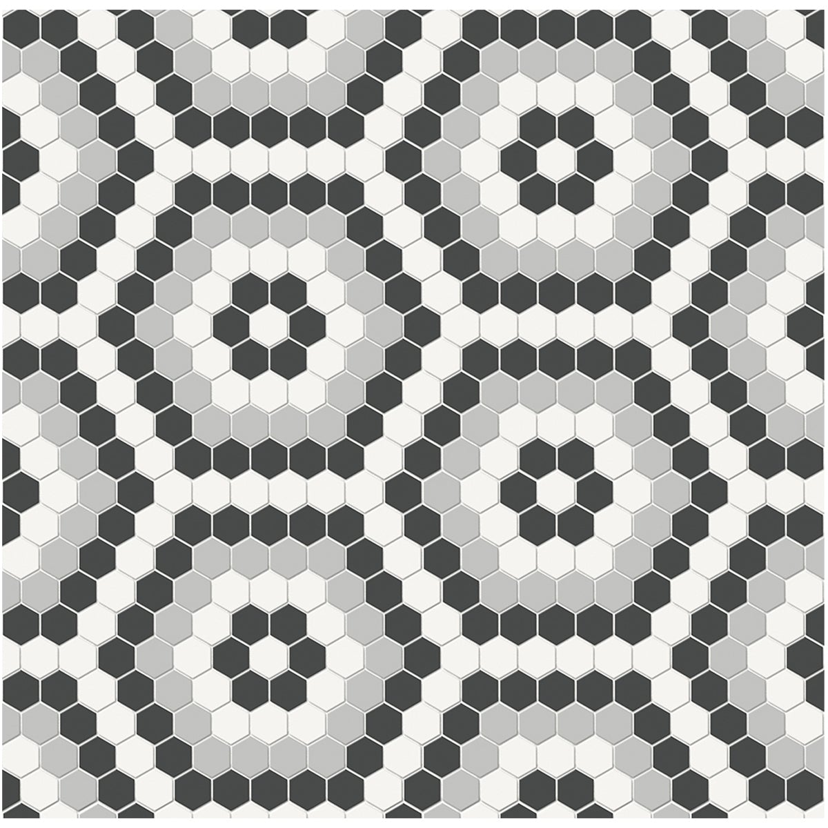 Hexagon Soho Midnight Blend Matte Glazed Porcelain Mosaic