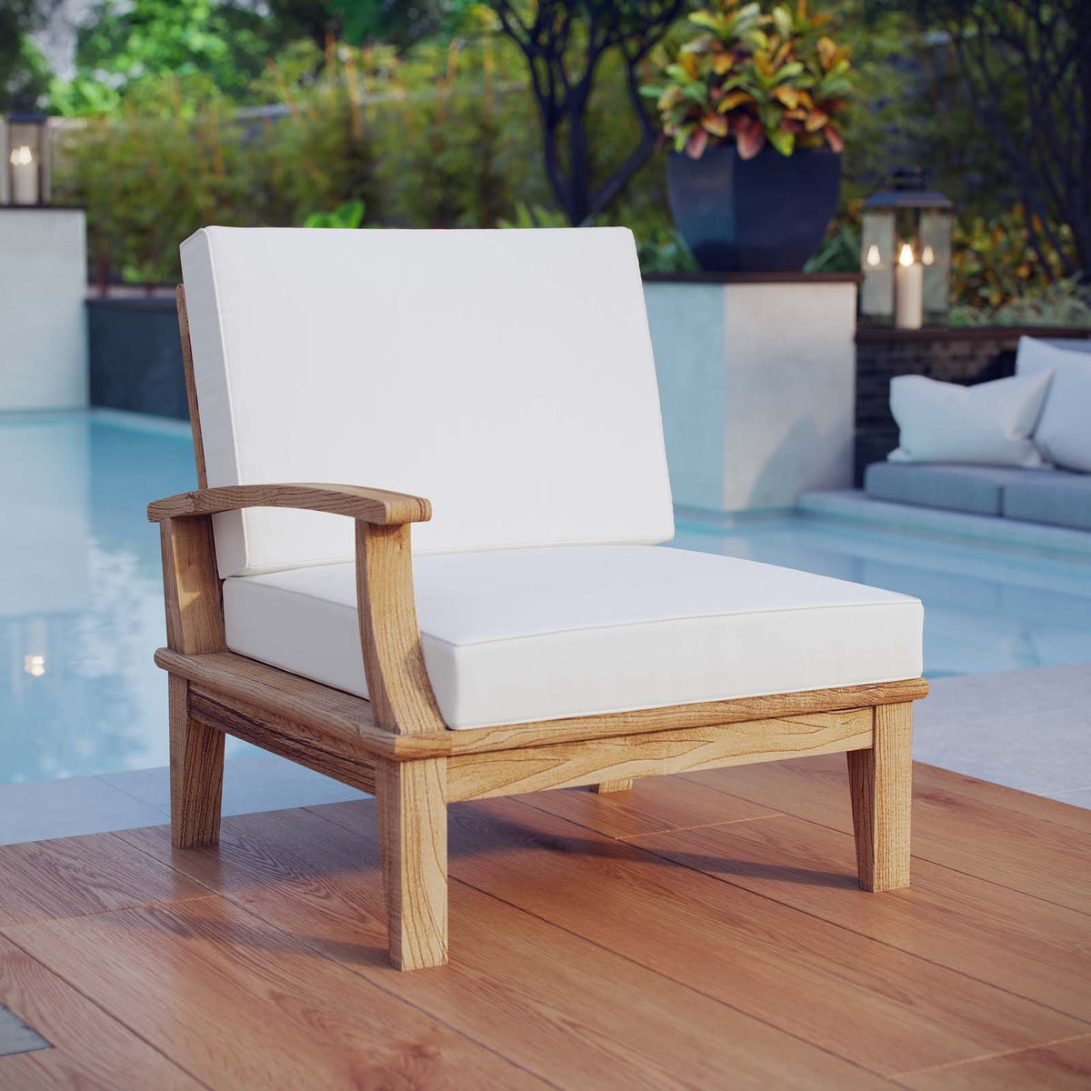 Marina Outdoor Patio Teak Sofa - BUILDMYPLACE