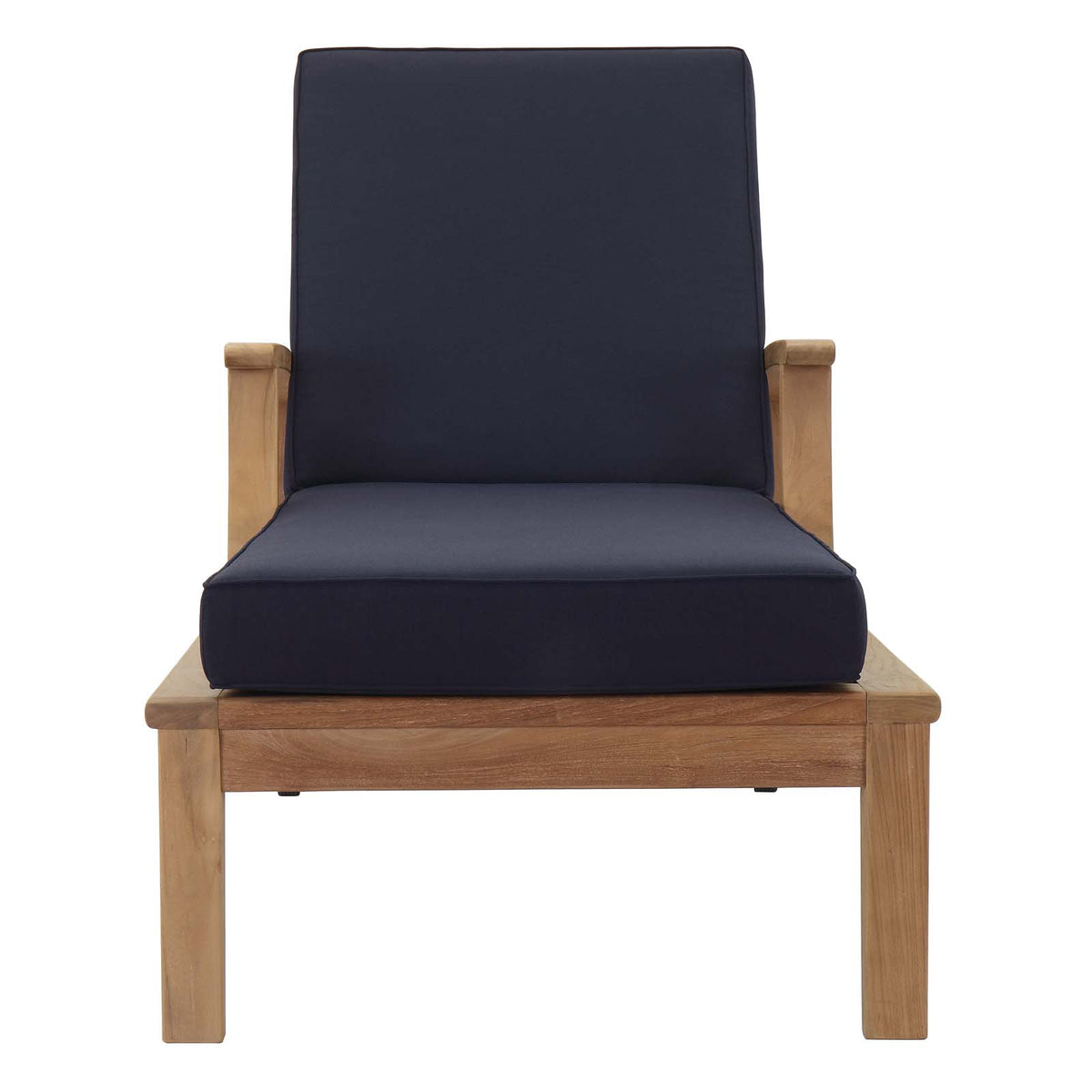 Marina Outdoor Patio Teak Single Chaise - BUILDMYPLACE