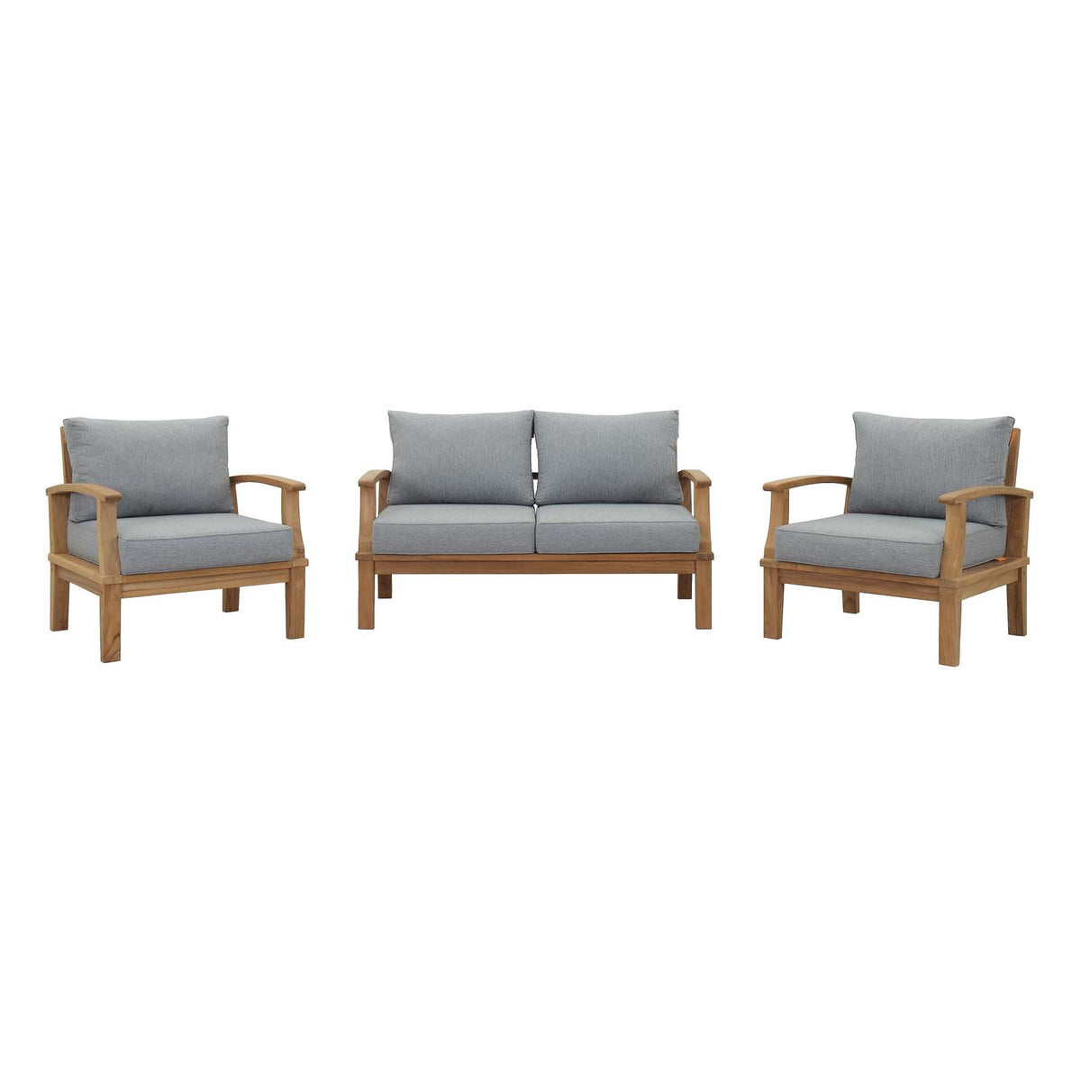 Marina 3 Piece one Sofa Outdoor Patio Teak Set - BUILDMYPLACE