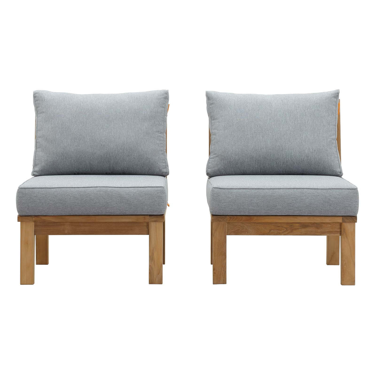 Marina 2 Piece W/ Middle Sofa Outdoor Patio Teak Set - BUILDMYPLACE