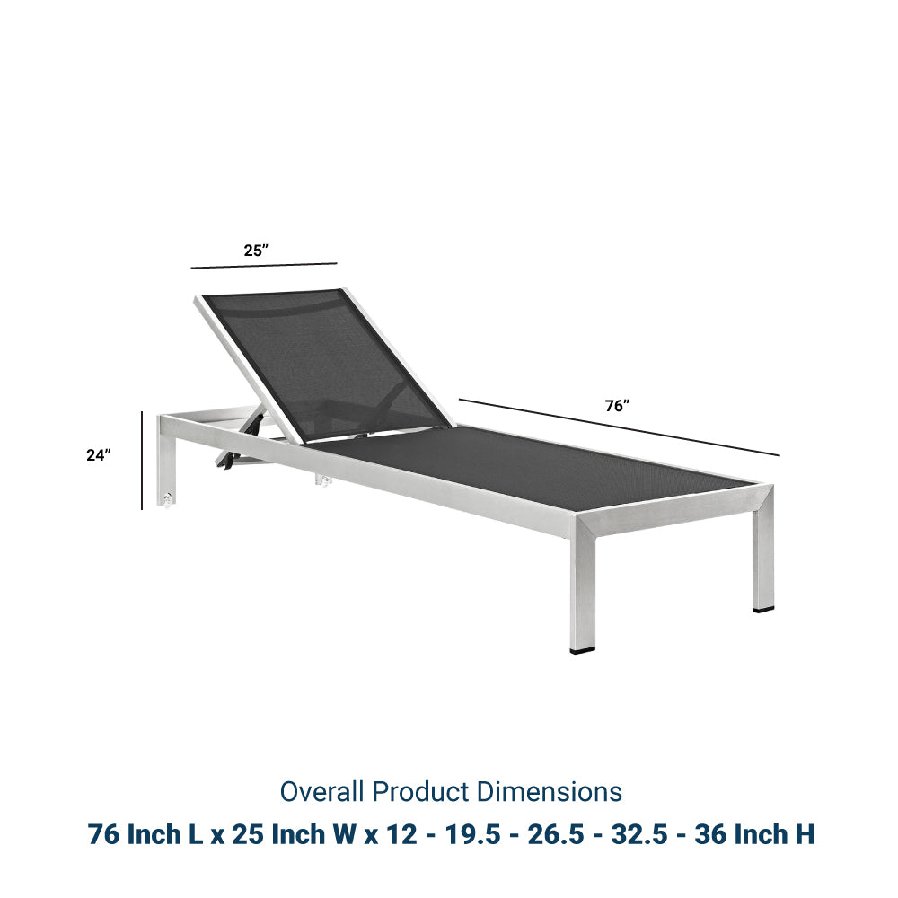 Shore Outdoor Patio Aluminum Mesh Chaise - BUILDMYPLACE