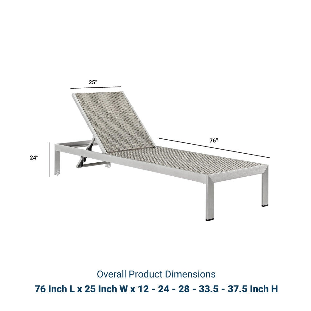 Shore Outdoor Patio Aluminum Rattan Chaise - BUILDMYPLACE