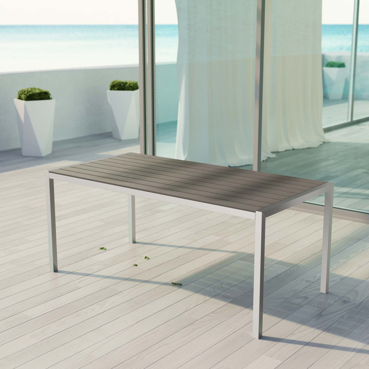 Shore Outdoor Patio Aluminum Dining Table - BUILDMYPLACE