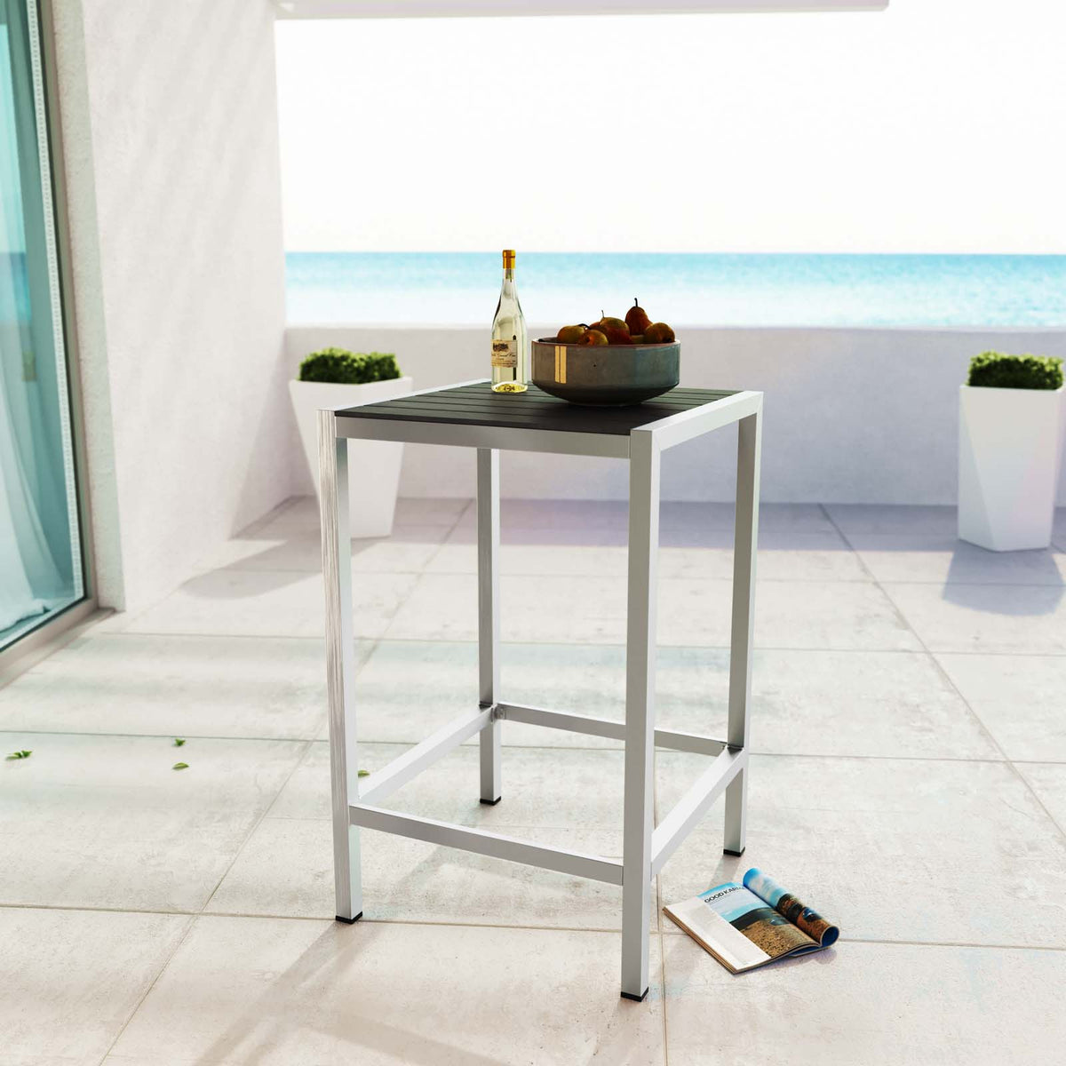 Shore Outdoor Patio Aluminum Bar Table - BUILDMYPLACE