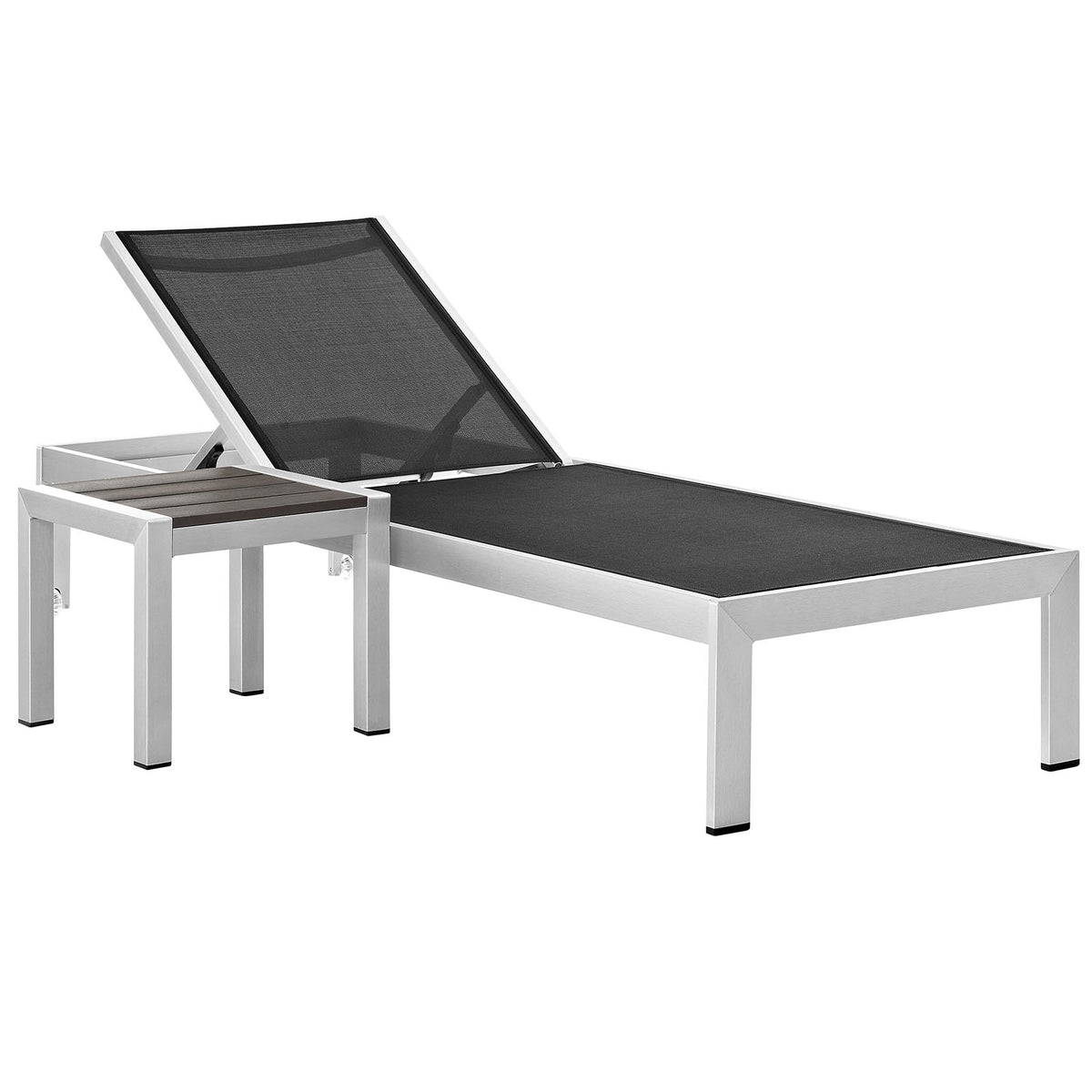Shore 2 Piece Outdoor Patio Aluminum Set With Side Table - BUILDMYPLACE