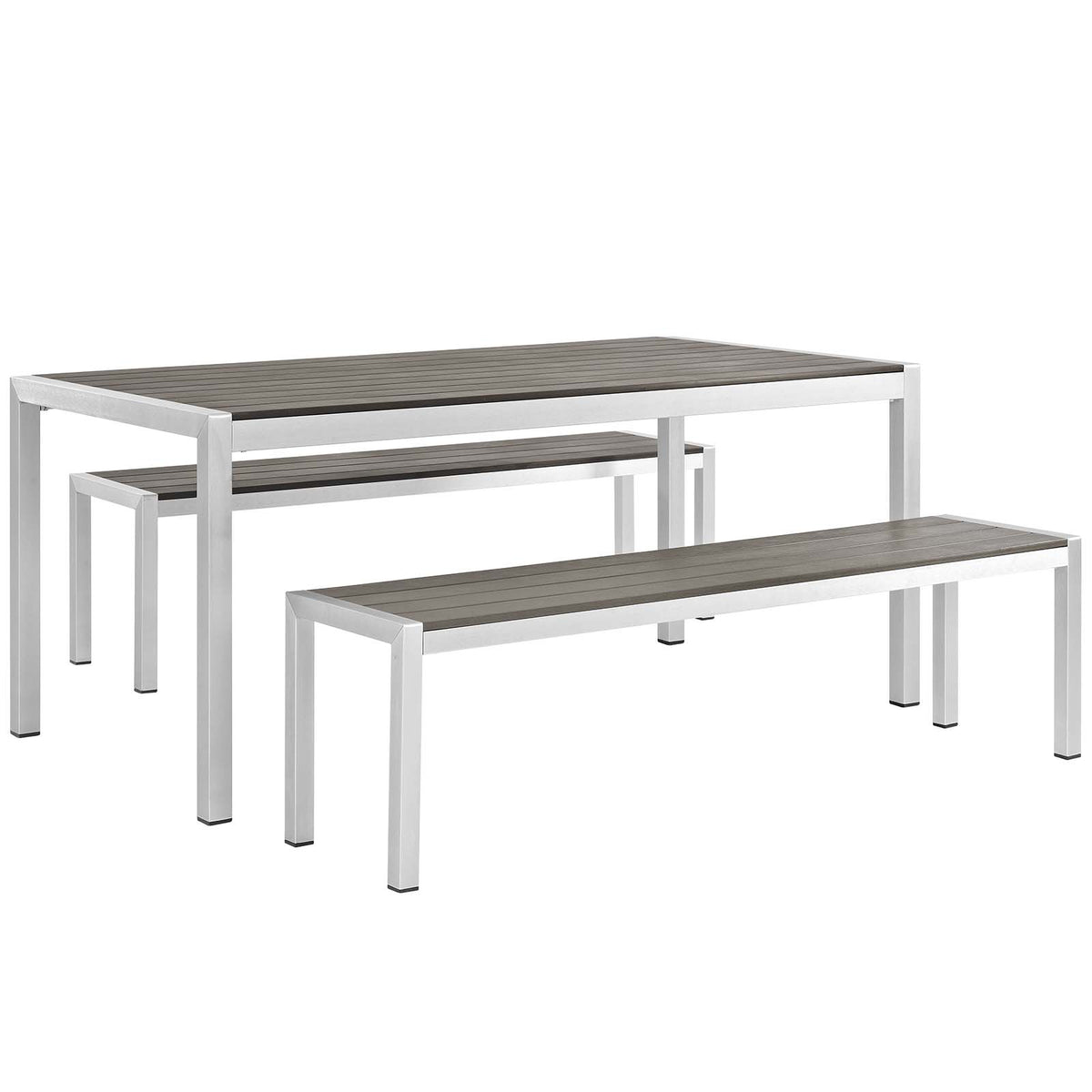 Shore 3 Piece Outdoor Patio Aluminum Dining Set - BUILDMYPLACE