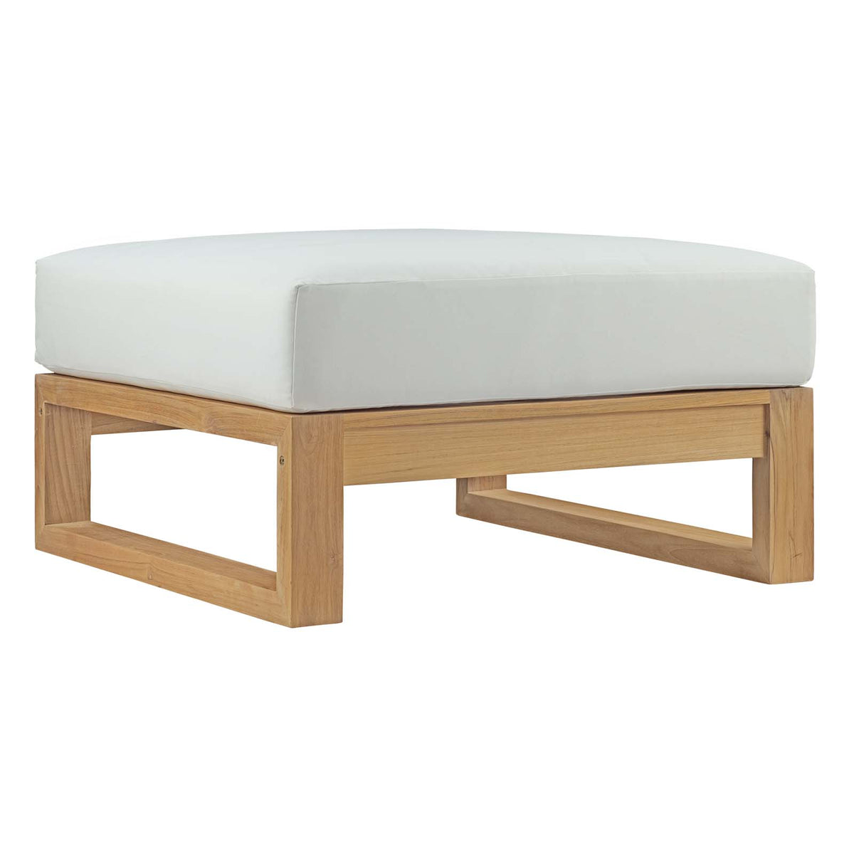 Upland Outdoor Patio Teak Ottoman - BUILDMYPLACE