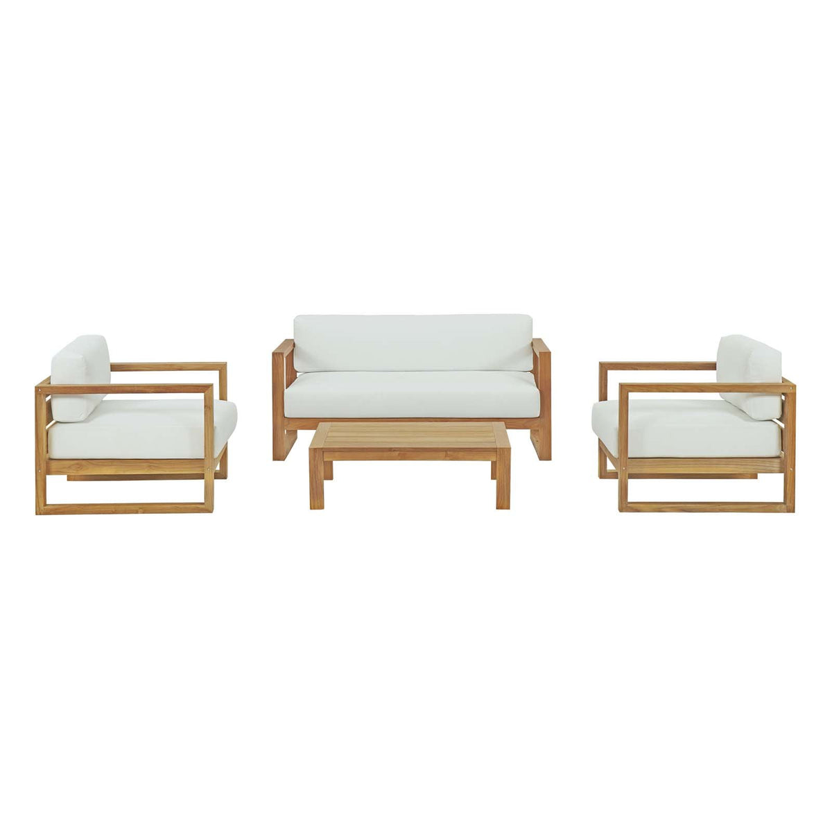 Upland 4 Piece Outdoor Patio Teak Set - BUILDMYPLACE