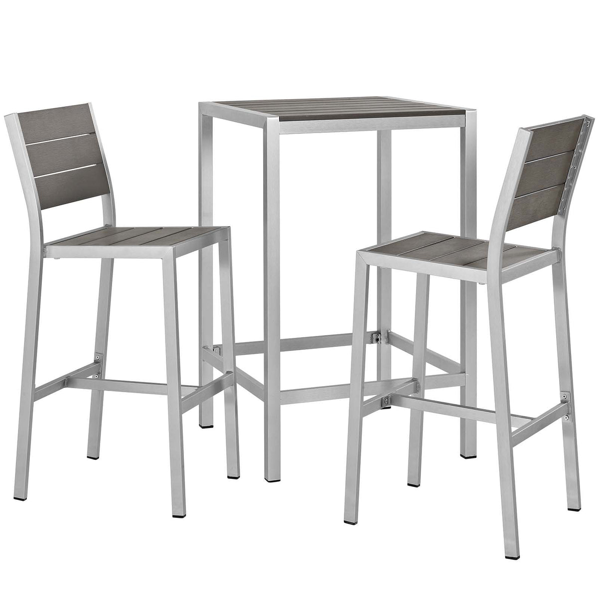 Shore 3 Piece 2 Seater Outdoor Patio Aluminum Outdoor Pub Set - BUILDMYPLACE