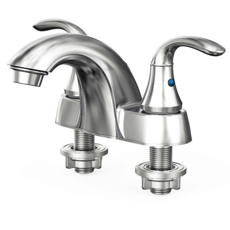 2 Handle Centerset 4-Inch Bathroom Faucet Chrome Polished without Pop-up Drain