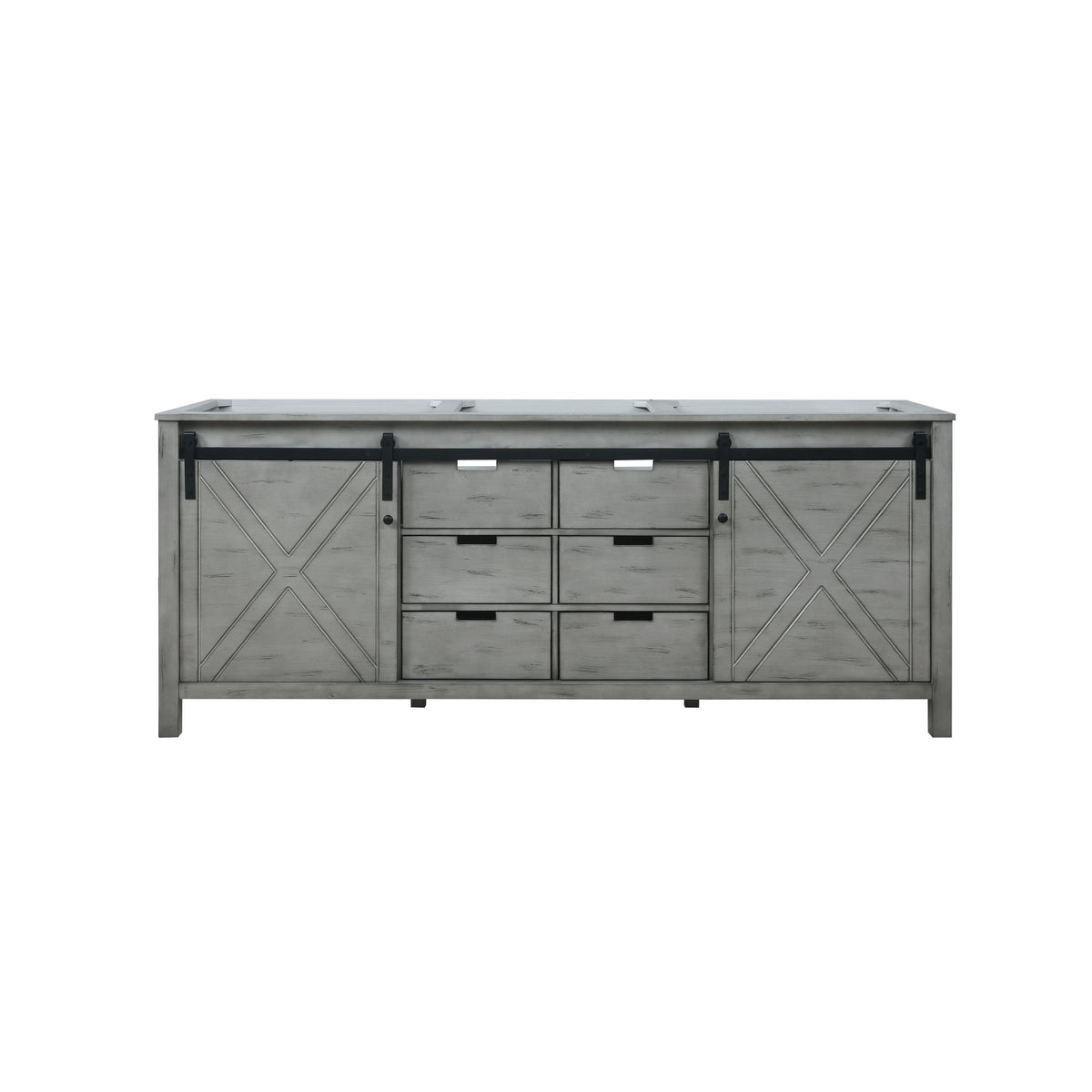 Marsyas 80" Ash Grey Double Vanity Ash Grey, White Quartz Top, White Square Sinks and 30" Mirrors w/ Faucets