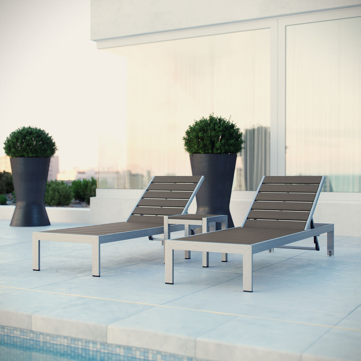 Shore 3 Piece Outdoor Patio Aluminum Set - BUILDMYPLACE