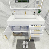 Blossom 48 In. Floating Single Sink Bathroom Vanity With Acrylic Sink Top, Drawers & Aluminum Alloy Frame