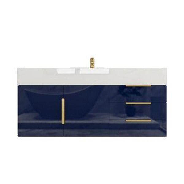 Blossom 48 In. Floating Single Sink Bathroom Vanity With Acrylic Sink Top, Drawers & Aluminum Alloy Frame