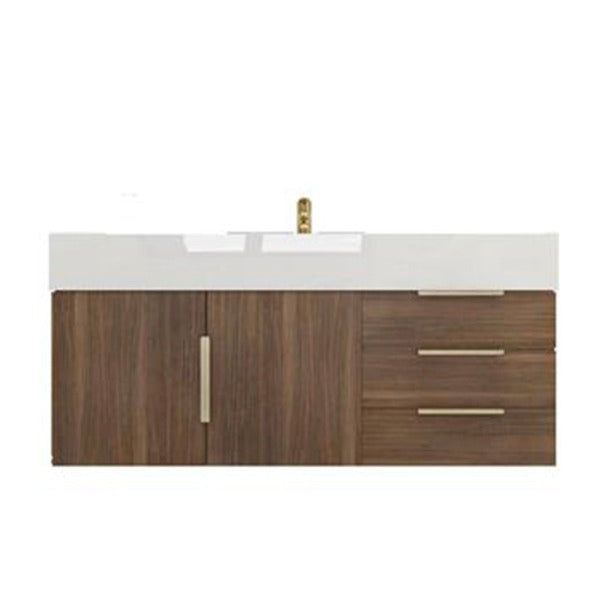 Blossom 48 In. Floating Single Sink Bathroom Vanity With Acrylic Sink Top, Drawers & Aluminum Alloy Frame