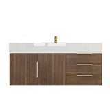 Blossom 48 In. Floating Single Sink Bathroom Vanity With Acrylic Sink Top, Drawers & Aluminum Alloy Frame