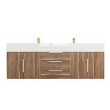 Blossom 60 In. Floating Double Sink Bathroom Vanity With Acrylic Sink Top, & Aluminum Alloy Frame