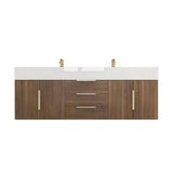 Blossom 60 In. Floating Double Sink Bathroom Vanity With Acrylic Sink Top, & Aluminum Alloy Frame
