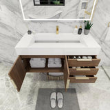 Blossom 48 In. Floating Single Sink Bathroom Vanity With Acrylic Sink Top, Drawers & Aluminum Alloy Frame