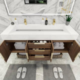 Blossom 60 In. Floating Double Sink Bathroom Vanity With Acrylic Sink Top, & Aluminum Alloy Frame