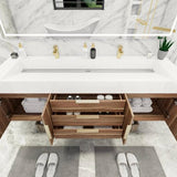 Blossom 72 In. Floating Double Sink Bathroom Vanity With Acrylic Sink Top & Aluminum Alloy Frame